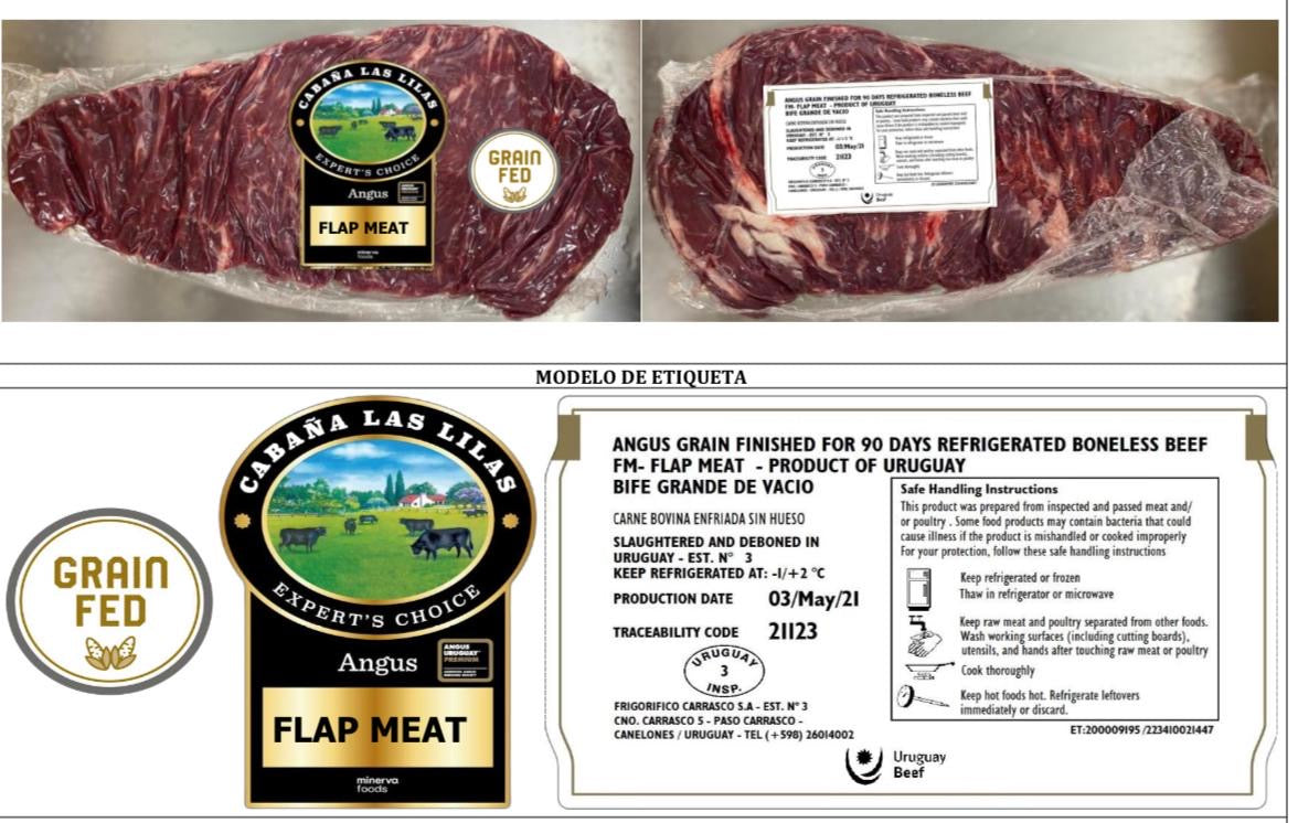 FLAP MEAT (BIFE DE VACIO) - CABAÑA LAS LILAS BLACK ANGUS CERTIFIED - URUGUAY - Price $13.99 / LB